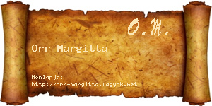 Orr Margitta névjegykártya